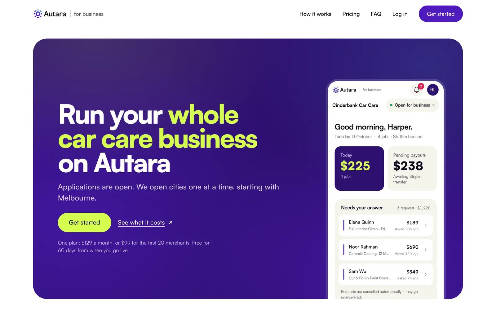 Autara: the first screen