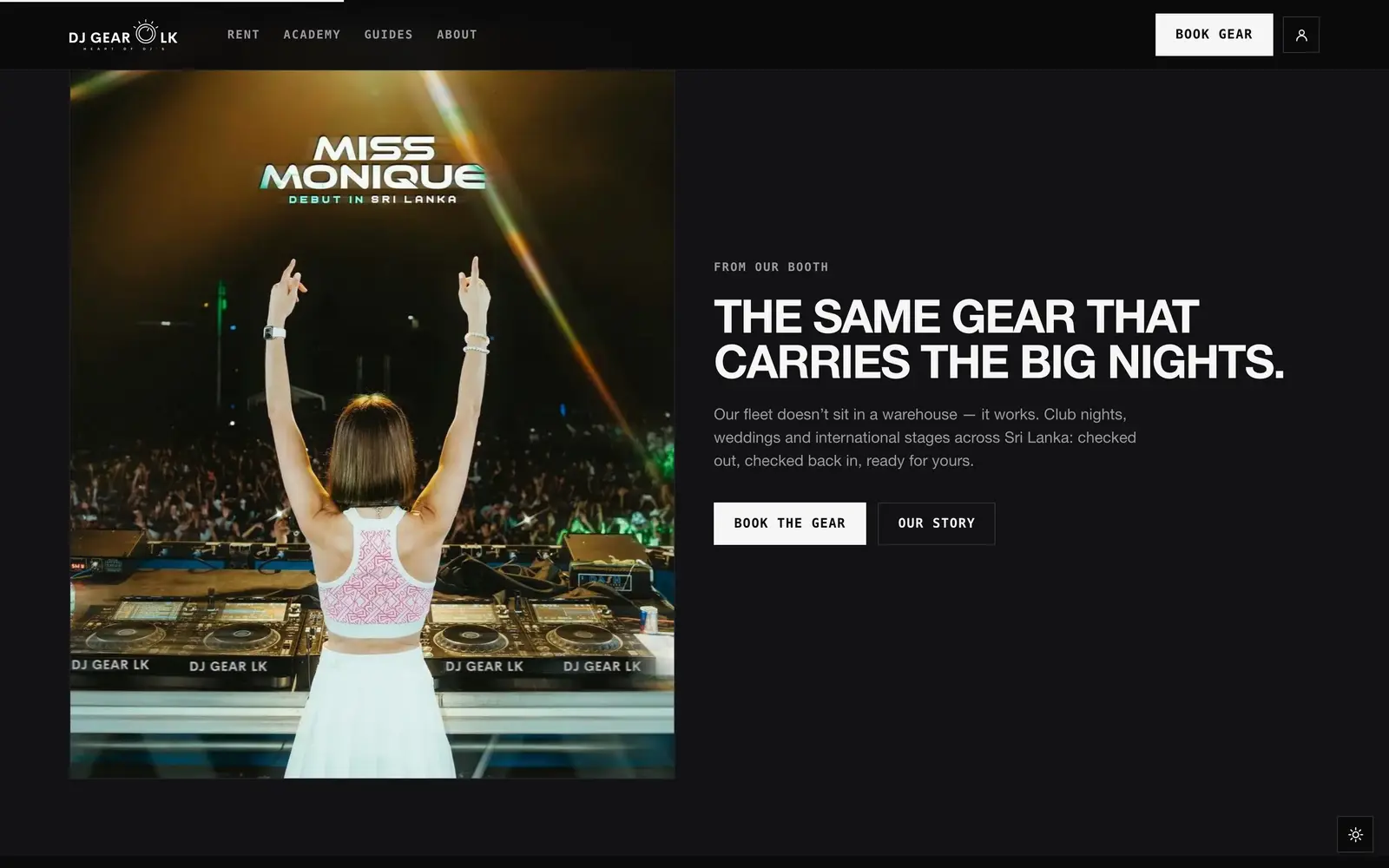 DJ GEAR LK: a section further down the site