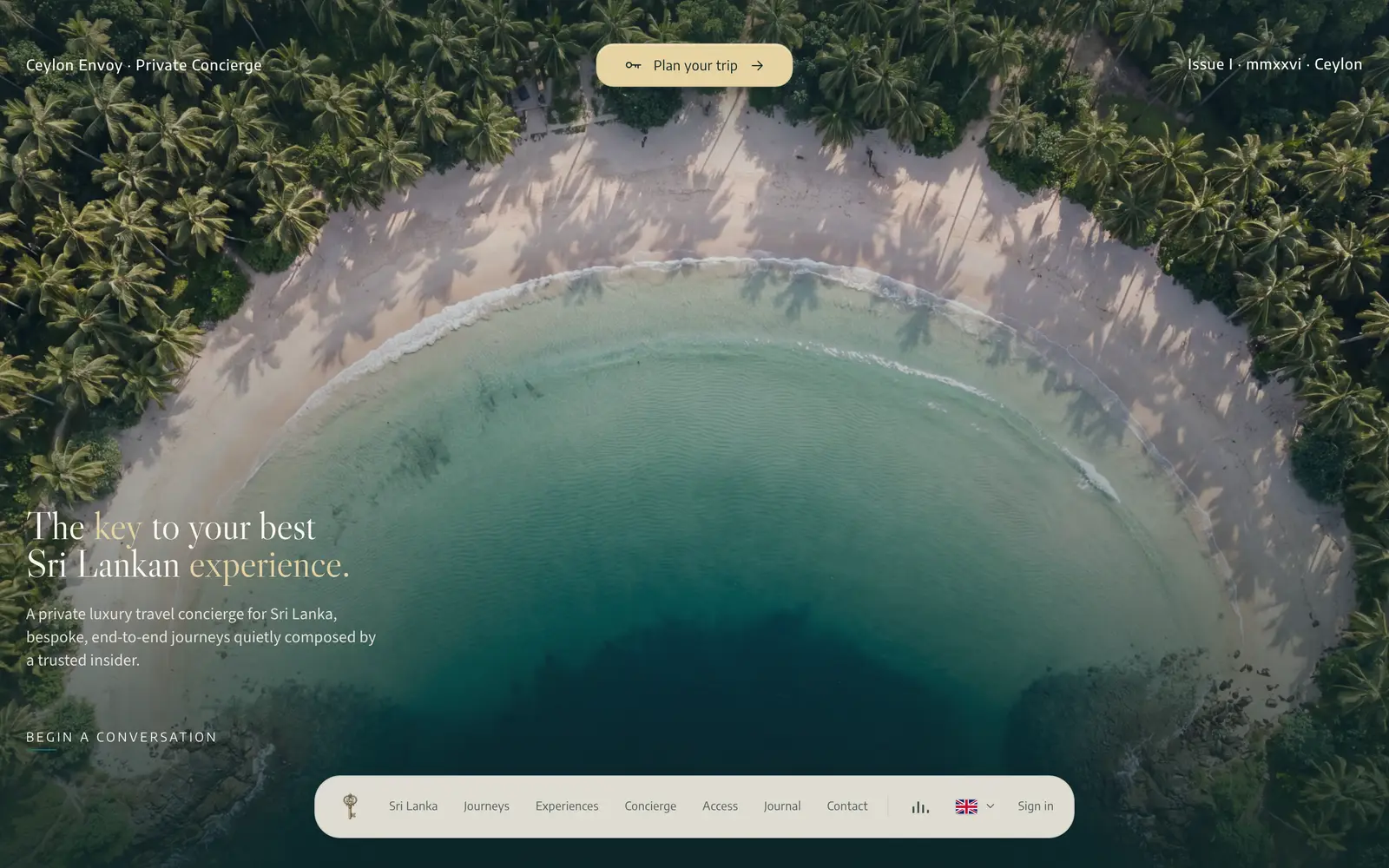 Ceylon Envoy: the first screen