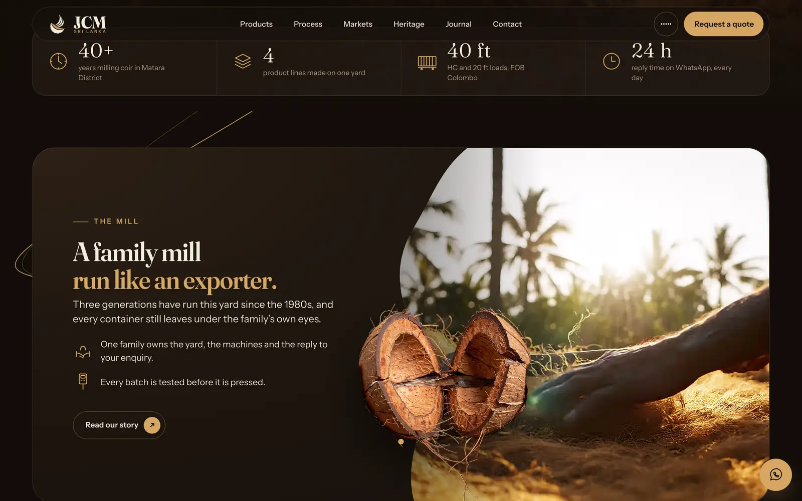 Janahitha Coir Mills: a section further down the site