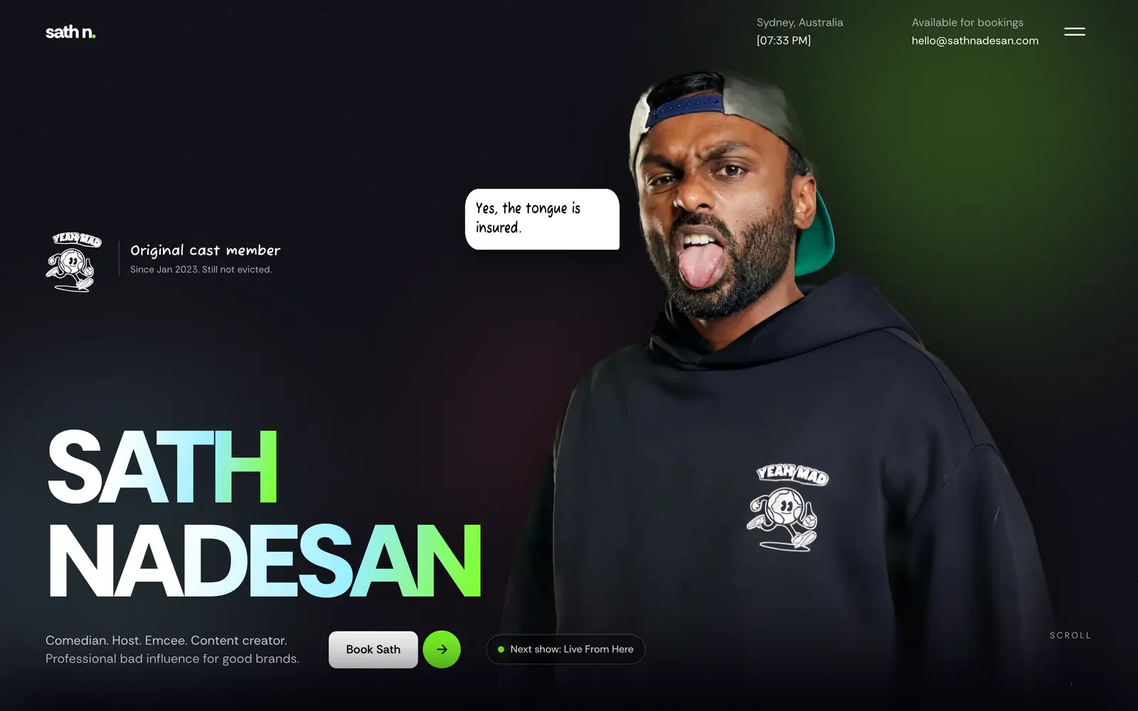Sath Nadesan: the first screen